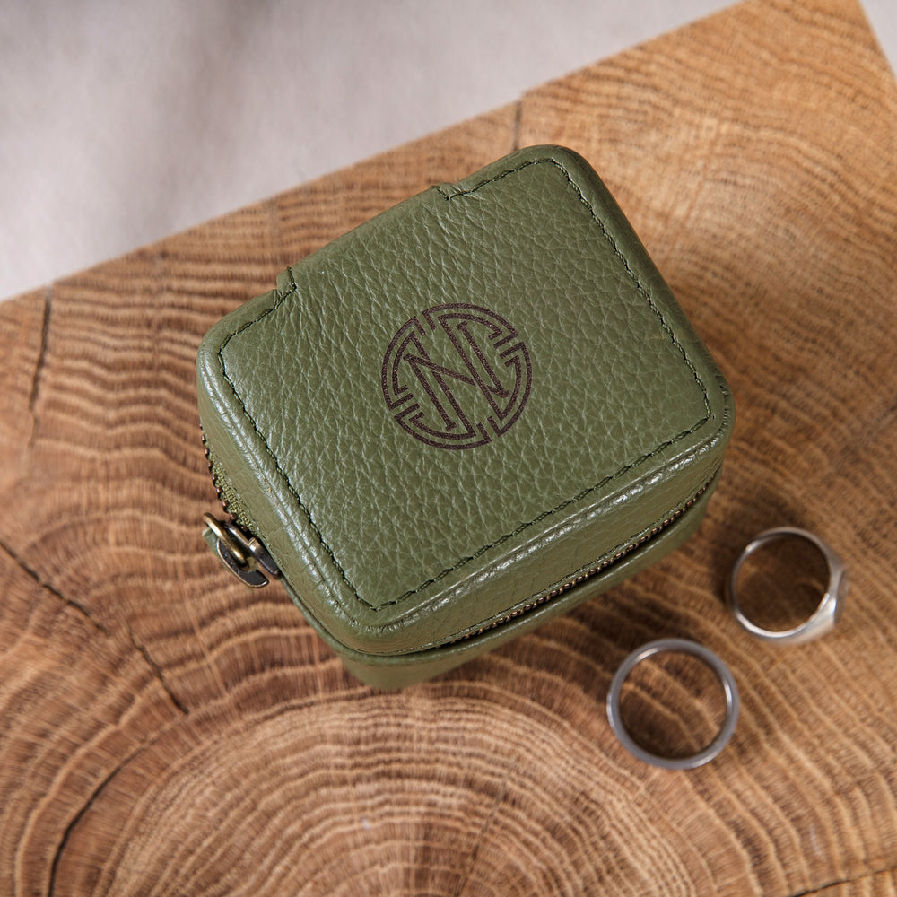 Monogram Leather Jewellery Case - Green