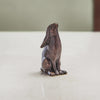 Miniature bronze figurine of a moon gazing hare. Give as a bronze anniversary gift or thoughtful Christening gift.