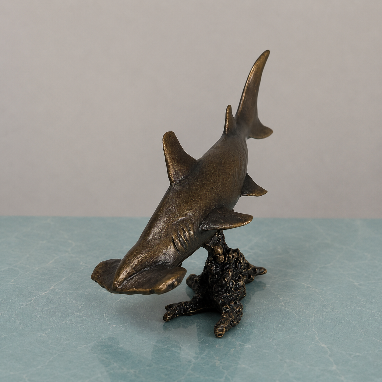 
                  
                    Miniature Bronze Sculpture - Hammerhead Shark
                  
                