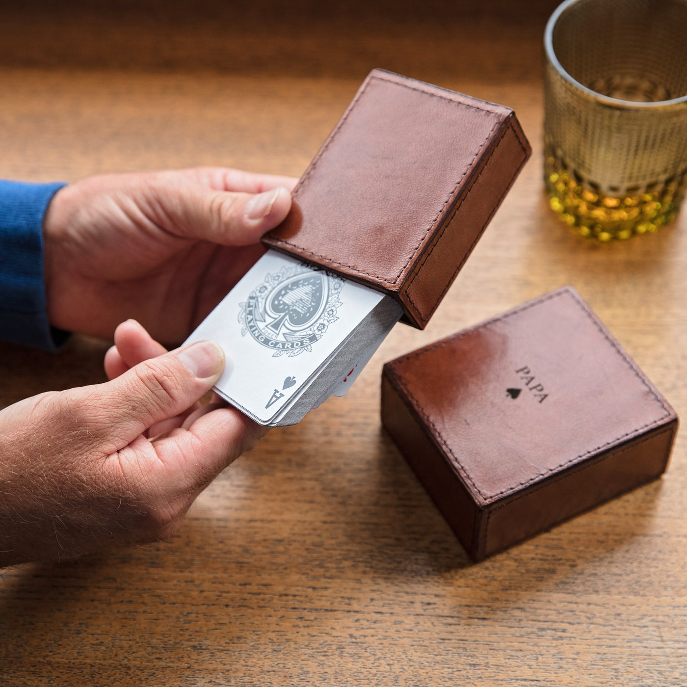 
                  
                    Leather Playing Cards Box Set
                  
                