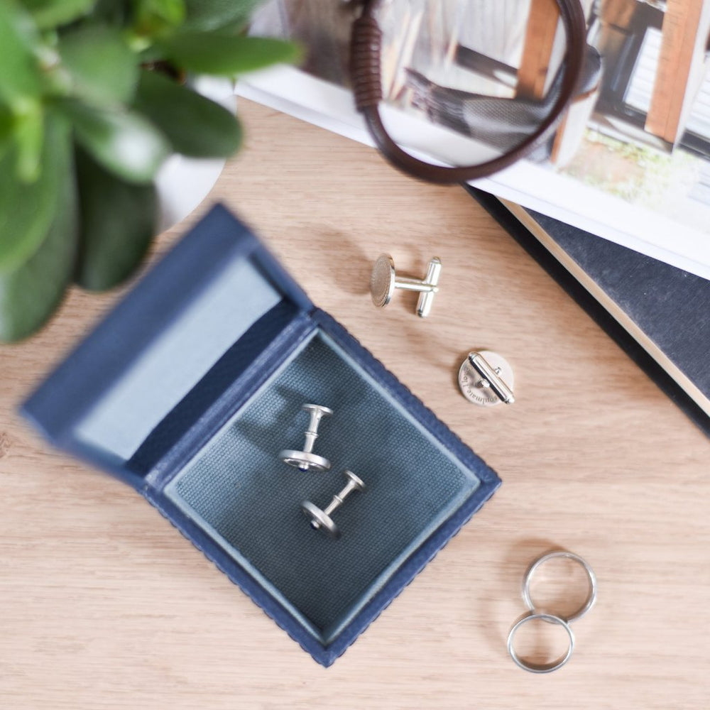 
                  
                    Leather Cufflink Box Square - Ink
                  
                