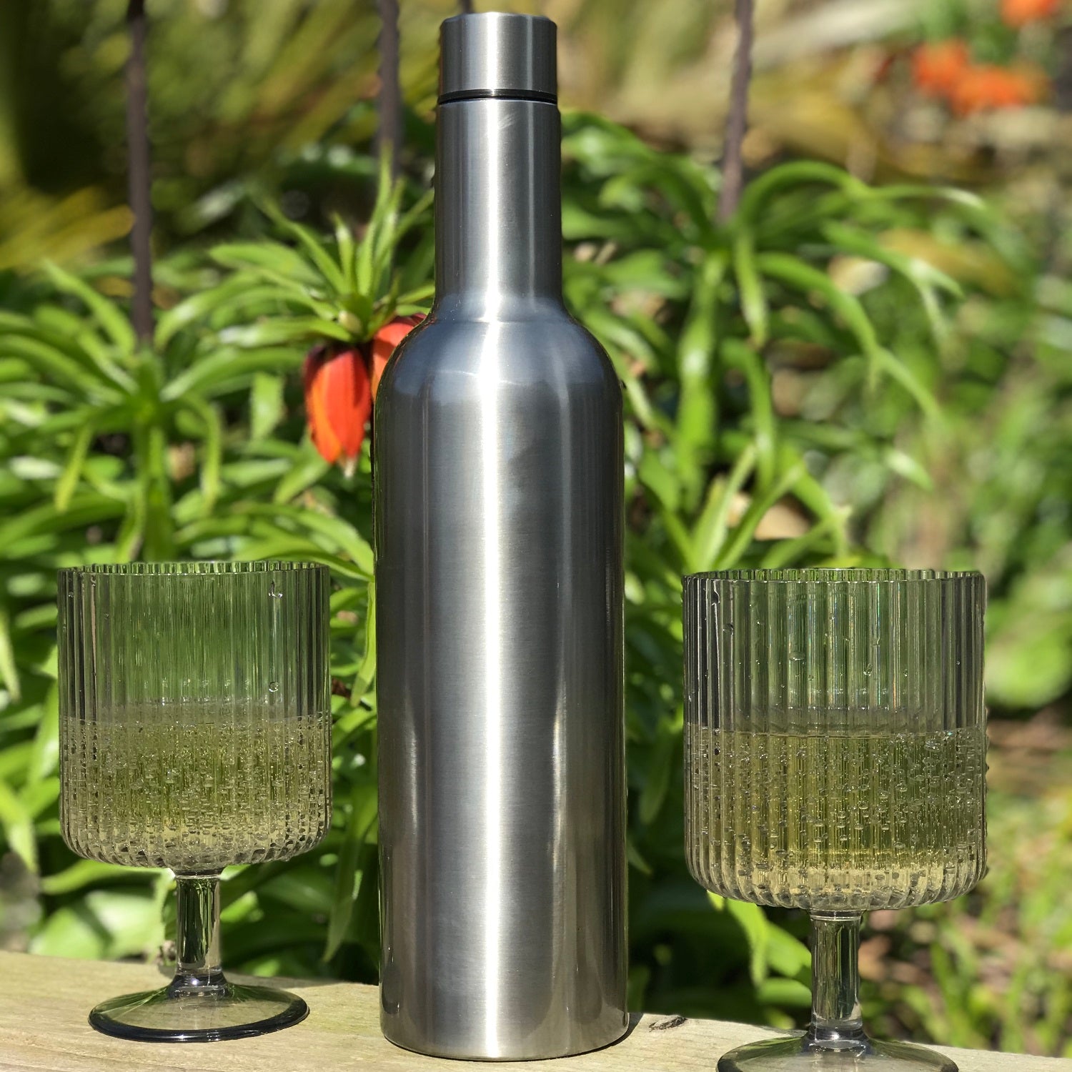 Stainless Steel Wine Flask Ginger Rose