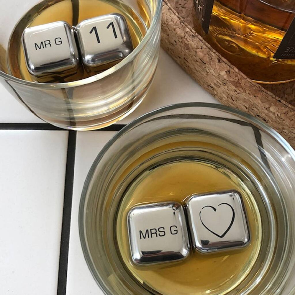 
                  
                    'In Love Since' Stainless Steel Ice Cubes
                  
                