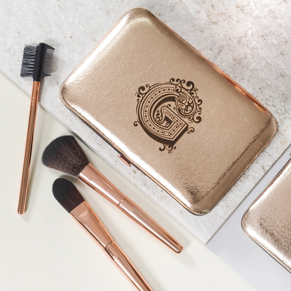 
                  
                    Make Up Brush Kit with Initial - Rose Gold
                  
                
