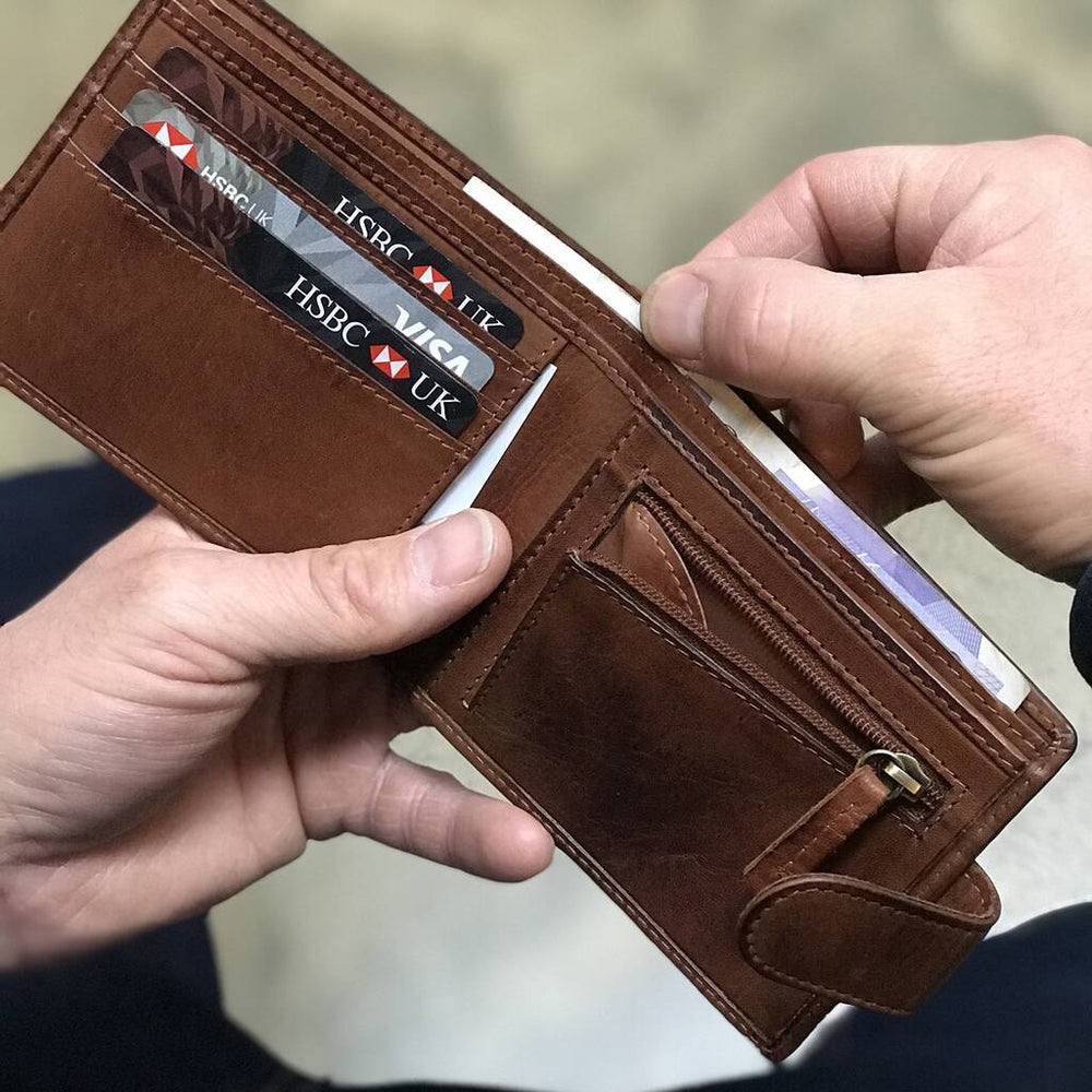 
                  
                    Leather Wallet - cards & coins
                  
                