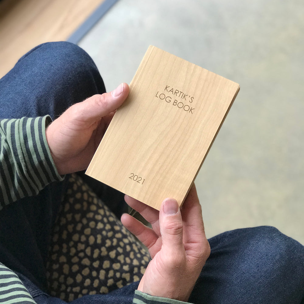 Personalised Wood Slab Notebook