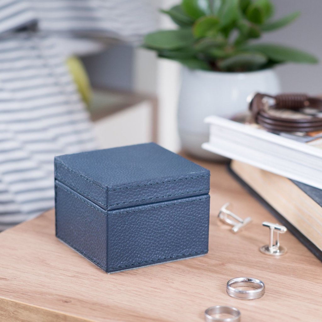 
                  
                    Leather Cufflink Box Square - Ink
                  
                