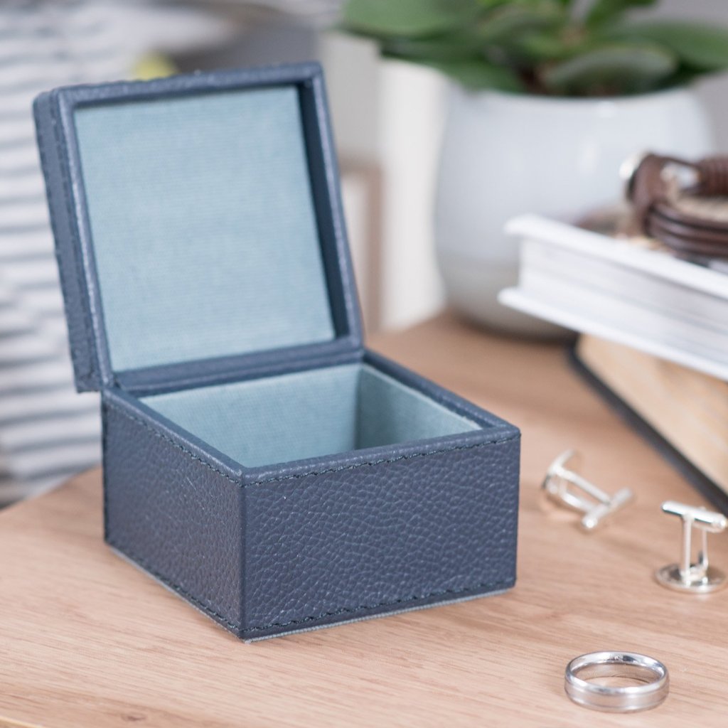 
                  
                    Leather Cufflink Box Square - Ink
                  
                