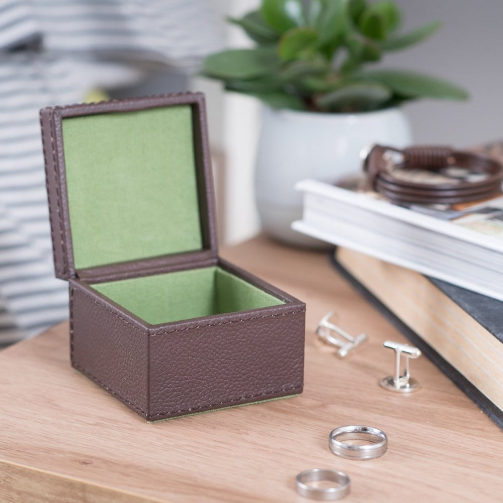 
                  
                    Leather Cufflink Box Square - Chocolate
                  
                